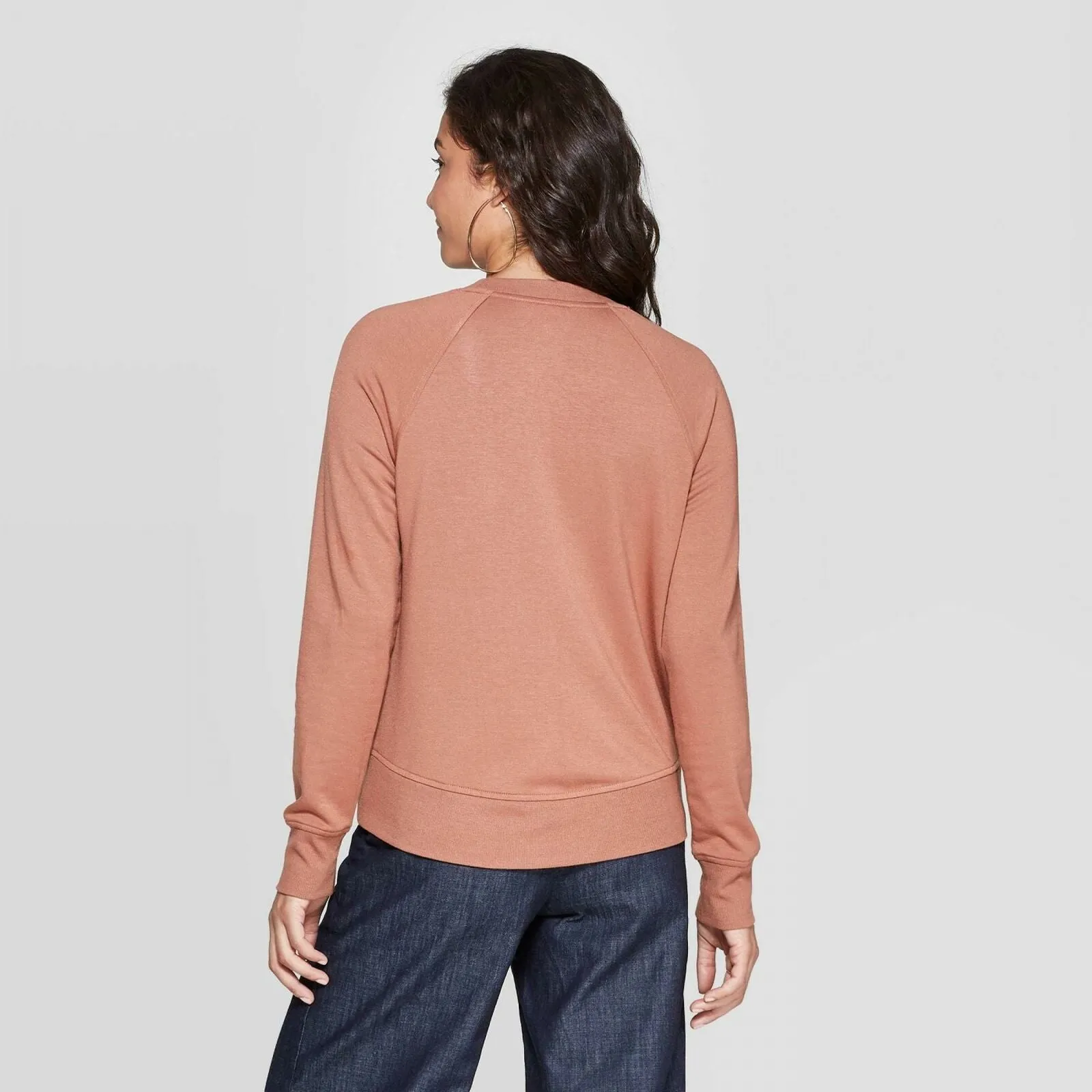 A New Day Women's Crewneck Lightweight French Terry Raglan Sweatshirt