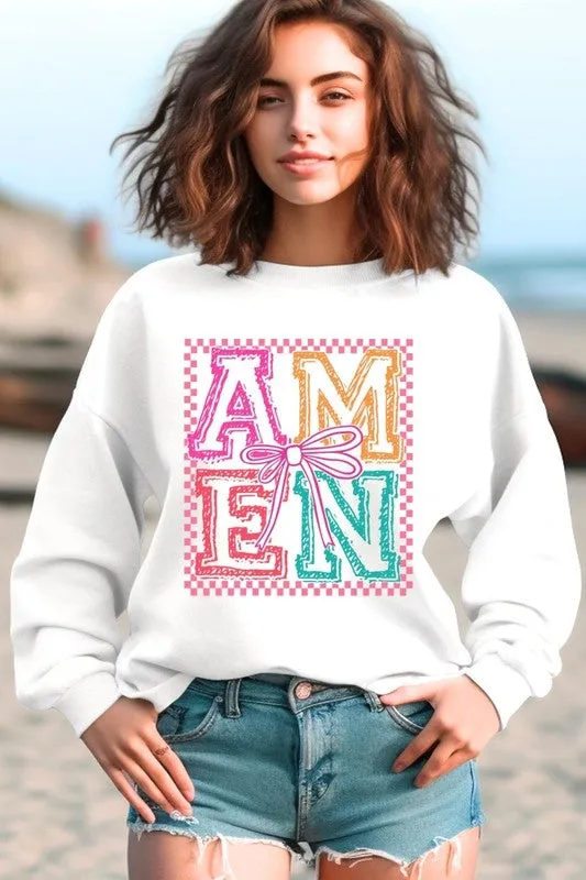 Amen Coquette Bow Graphic Sweatshirt