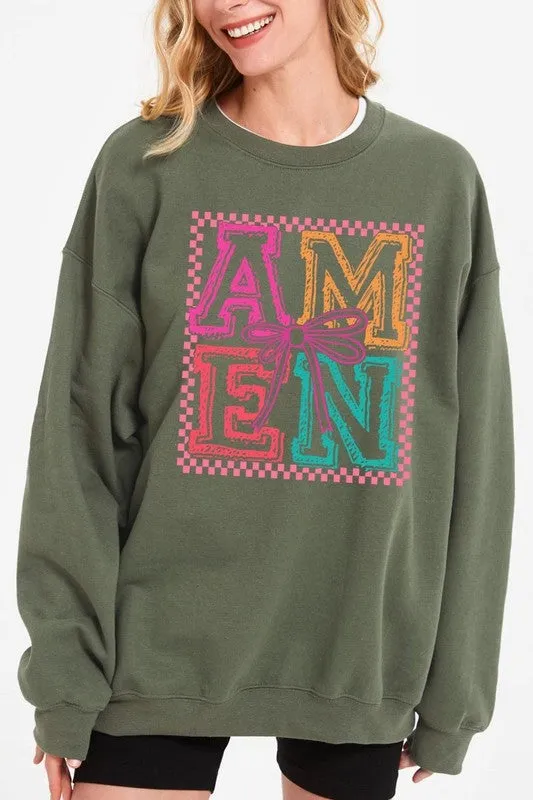 Amen Coquette Bow Graphic Sweatshirt