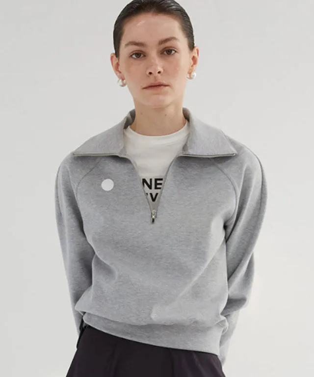 Anell Golf  Airy Round Half Zip-Up - Melan Gray