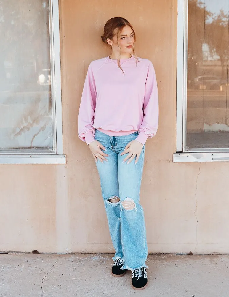 Rose Pink Crewneck Sweatshirt DZ24E446