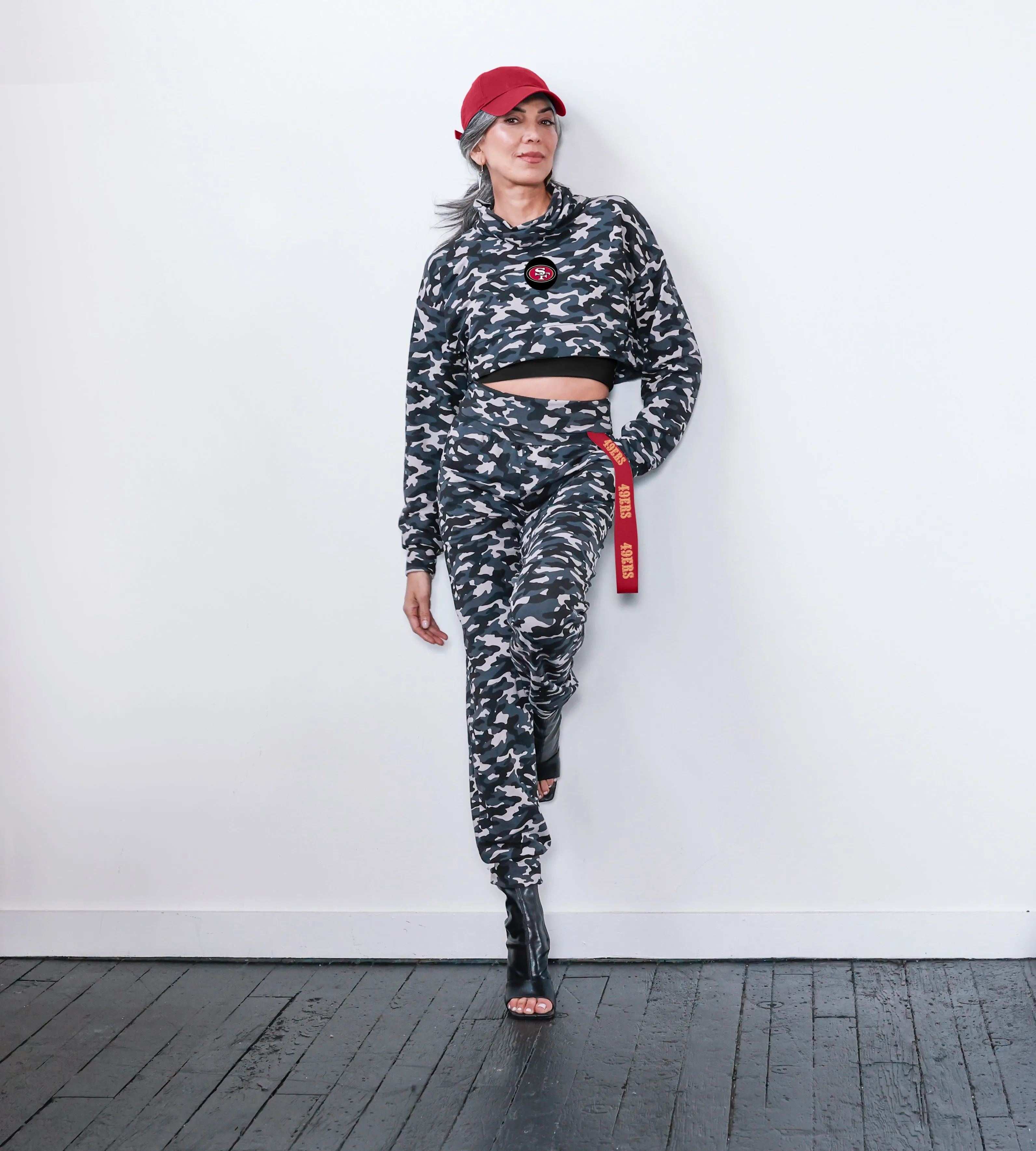 San Francisco 49ers Crop Camo Sweatshirt