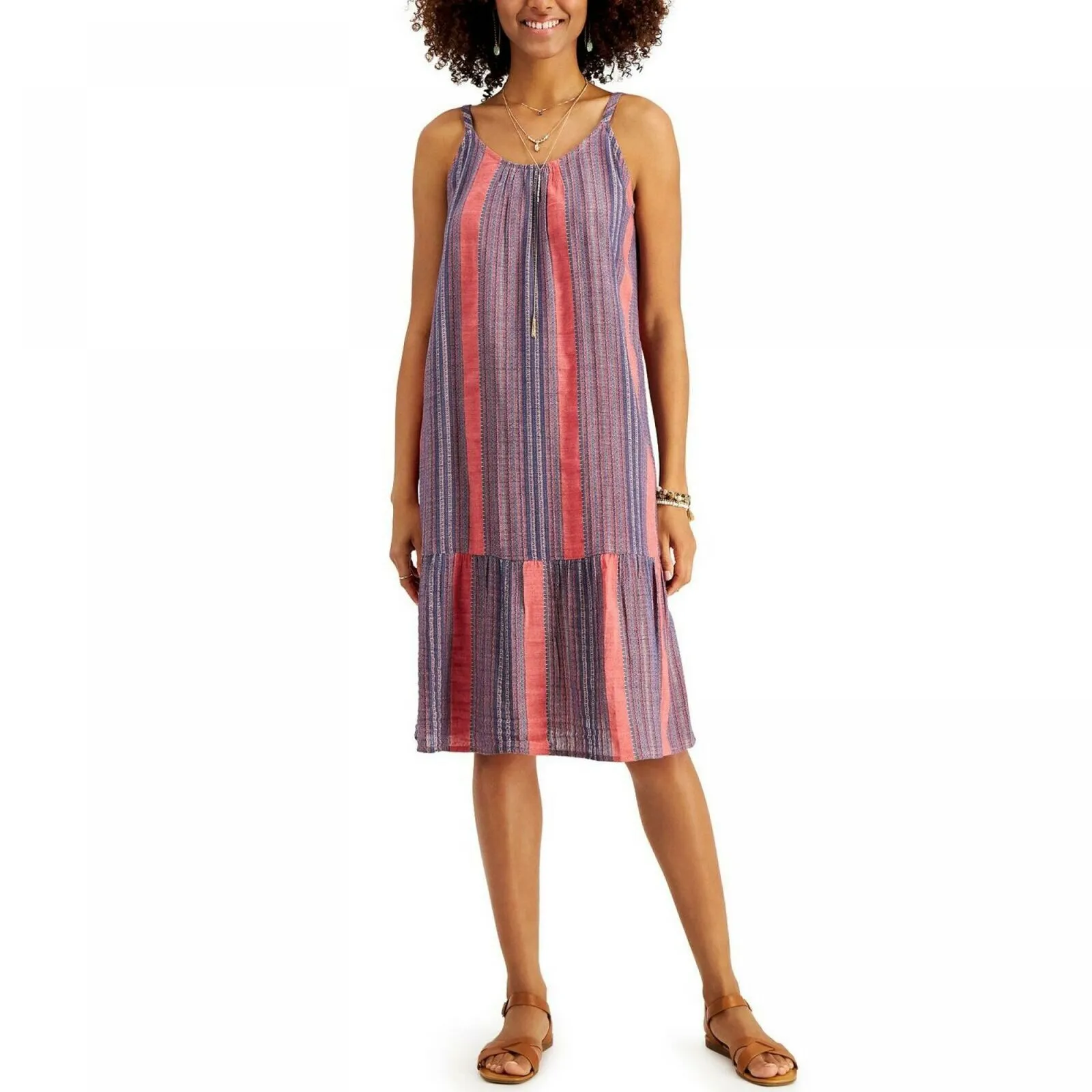 Style & Co. Women's Striped Midi Swing Sundress